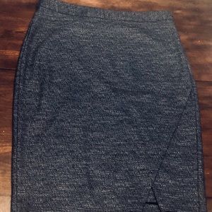 Navy marbled Faux wrap skirt
